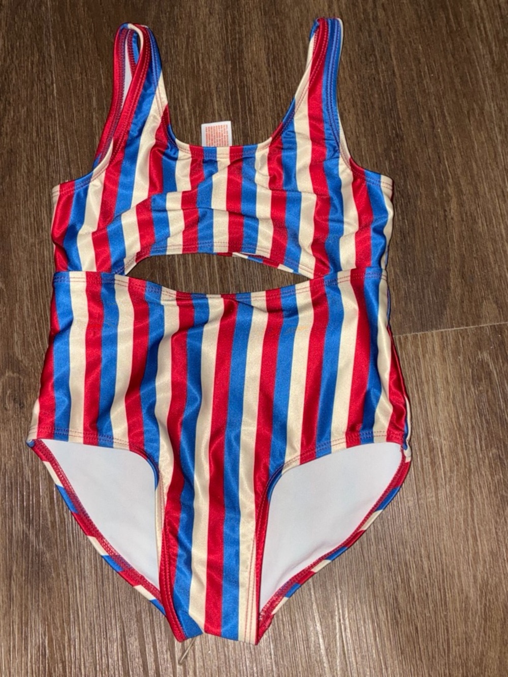 Cat & Jack Red, Blue & Cream Striped One-Piece Swimsuit